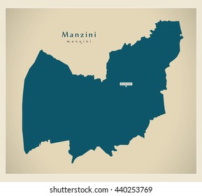 Modern Map - Manzini SZ