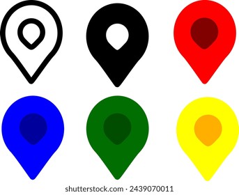 Modern map markers icon set. Location pin sign.. Replaceable vector design.