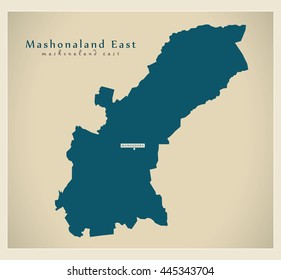 Modern Map - Mashonaland East ZW
