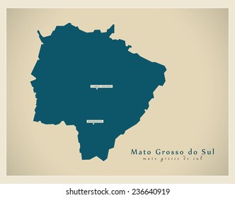 Modern Map - Mato Grosso do Sul BR