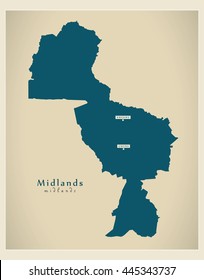 Modern Map - Midlands ZW