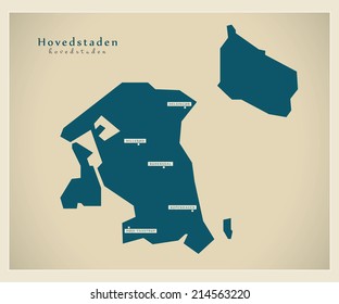 Modern map - Midtjylland DK