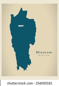 Modern Map - Mizoram IN