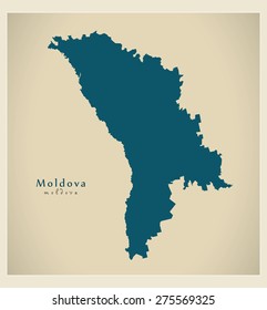 Modern Map - Moldova MD