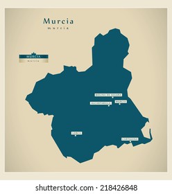 Modern map - Murcia ES