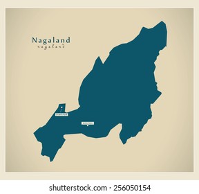 Modern Map - Nagaland IN