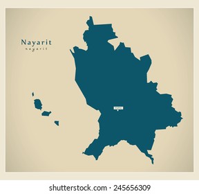 Modern Map - Nayarit MX