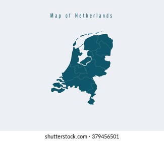 Modern Map - Netherlands with federal states