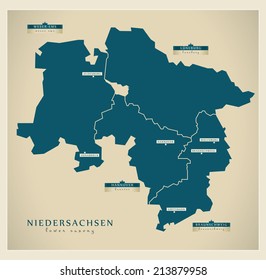 Modern map - Niedersachsen