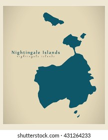 Modern Map - Nightingale Islands [British Territory]