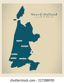 Modern map - Noord-Holland NL