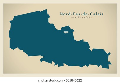 Modern Map - Nord Pas de Calais FR France