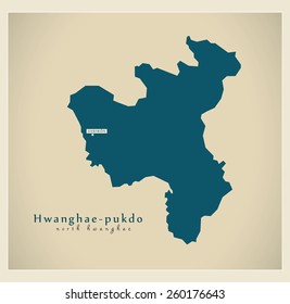 Modern Map - North Hwanghae / Hwanghae-pukdo KP