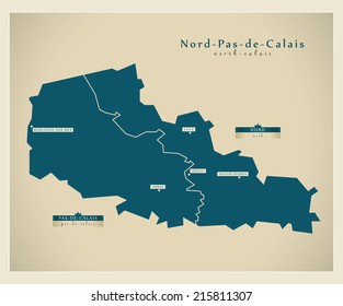 Modern map - North-Calais FR