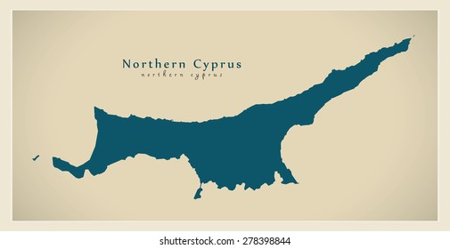 Modern Map - Northern Cyprus CY