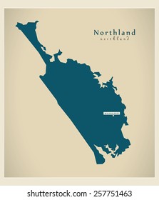 Modern Map - Northland NZ