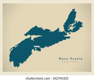 Modern Map - Nova Scotia CA