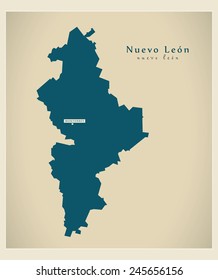 Modern Map - Nuevo Leon MX