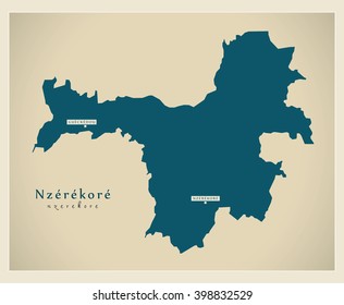 Modern Map - Nzerekore GN