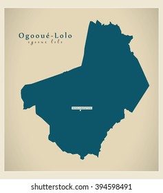 Modern Map - Ogooue-Lolo GA