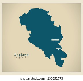 Modern Map - Oppland NO