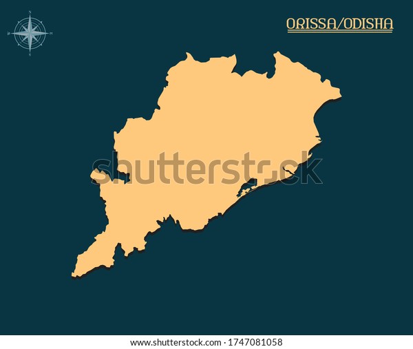 Modern Map Orissa India State Map Stock Vector (Royalty Free) 1747081058