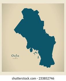 Modern Map - Oslo NO