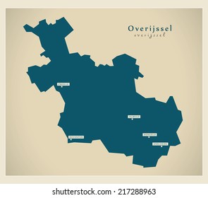 Modern map - Overijssel NL