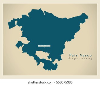 Modern Map - Pais Vasco ES Spain Design Refreshed