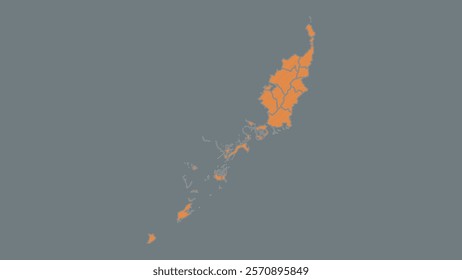 Modern Map of Palau with Interactive Features, Flat design Palau outline map.