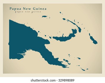 Moderne Karte - Papua-Neuguinea PG