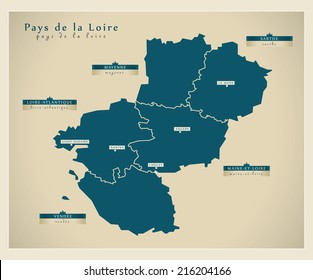 Modern map - Pays de la Loire FR