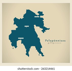 Modern Map - Peloponnisos GR