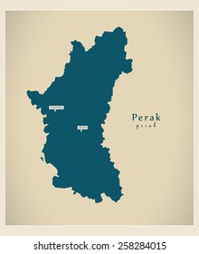 Modern Map Perak My Stock Vector (Royalty Free) 258284015 | Shutterstock