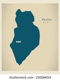 Modern Map - Perlis MY