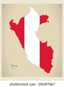 Modern Map - Peru colored PE
