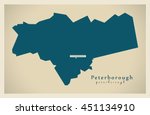 Modern Map - Peterborough unitary authority England UK