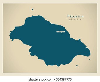 Modern Map - Pitcairn PN