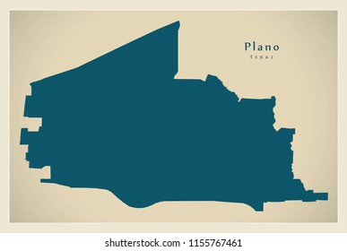 Modern Map - Plano Texas city of the USA