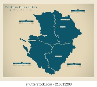 Modern map - Poitou-Charentes FR