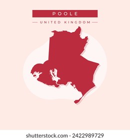 Modern Map - Poole unitary authority England UK
