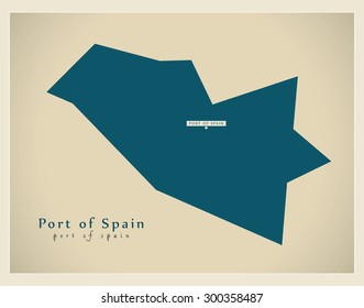 Modern Map - Port of Spain TT