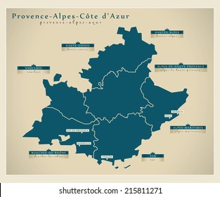 Modern map - Provence-alpes-azur FR