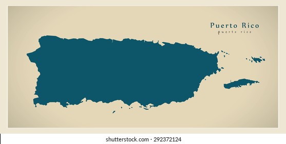 Modern Map - Puerto Rico PR