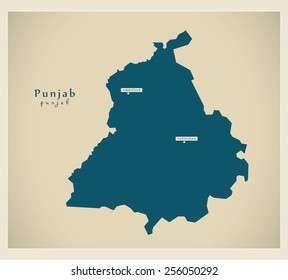 Modern Map - Punjab IN