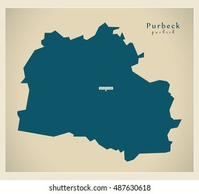 Modern Map - Purbeck district UK
