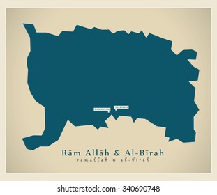 Modern Map - Ram Allah and Al-Birah 