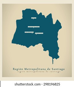 Modern Map - Region Metropolitana de Santiago CL