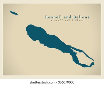 Modern Map - Rennell and Bellona SB