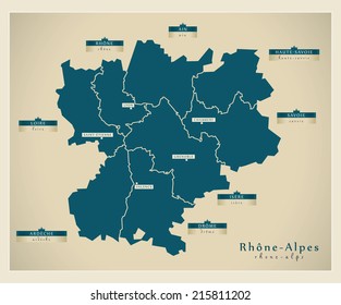 Modern map - Rhone-alps FR